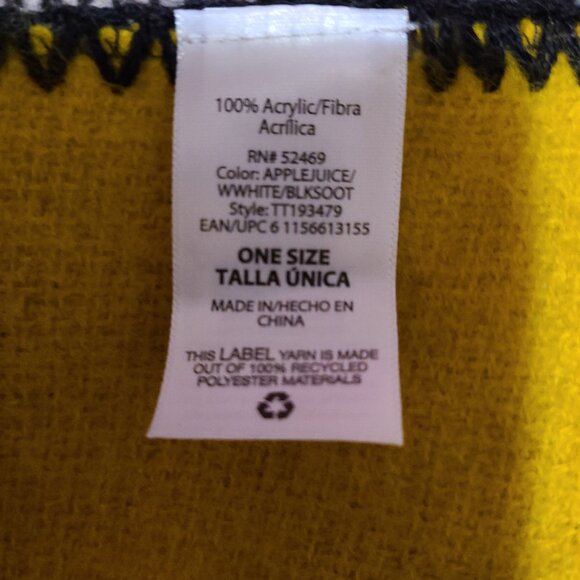 OVER SIZED BLANKET SCARF HOUNDSTOOTH REVERSIBLE WITH FRINGE --SIZE 78 '' X 26'' - Picture 7 of 10